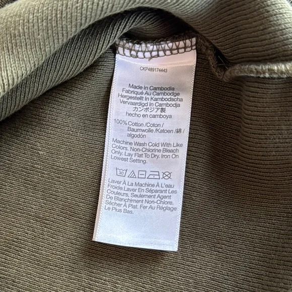 Madewell Olive Green Women's Cotton Zip Up Top - Picture 8 of 8